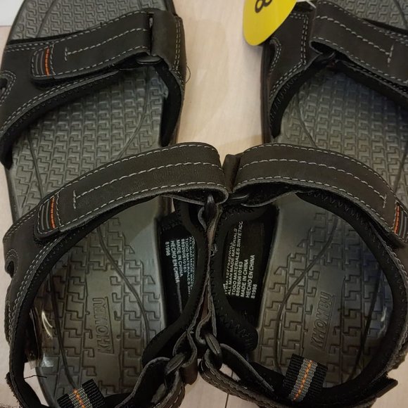 Khombu 'Will' Double Strap Lightweight Sandals Mens Gray Black Synthetic - Picture 9 of 9